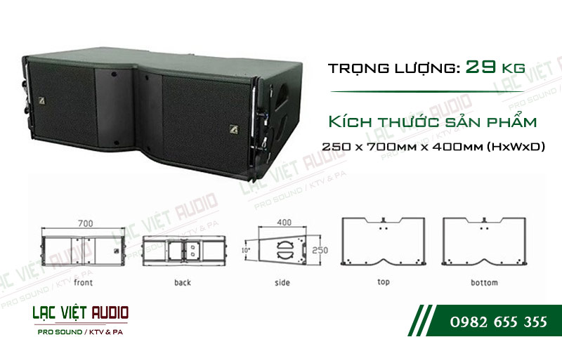 Thiết kế bên ngoài của sản phẩm Loa Array Agasound Aline 208