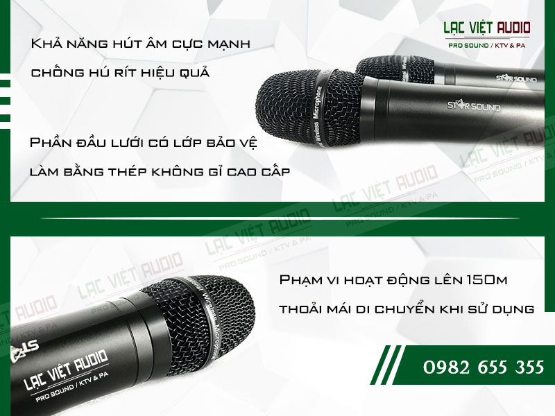 Thiết kế bên ngoài của sản phẩm Micro không dây Star Sound U9020
