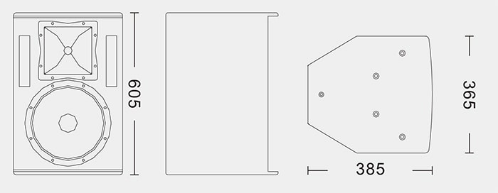 Bản vẽ kích thước của loa FONY CF-12