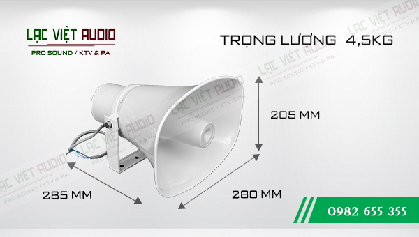 Kích thước sản phẩm Loa còi DB KS-603 