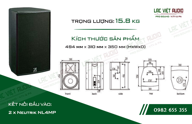 Thiết kế bên ngoài của sản phẩm Loa Agasound AF 10H 