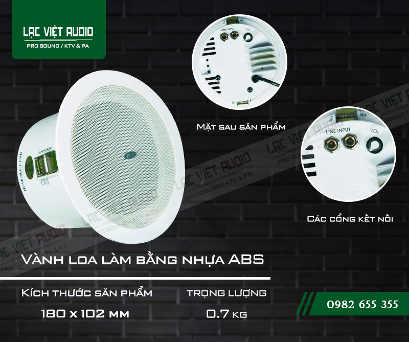 Thiết kế bên ngoài của sản phẩm Loa gắn trần ITC T105FP