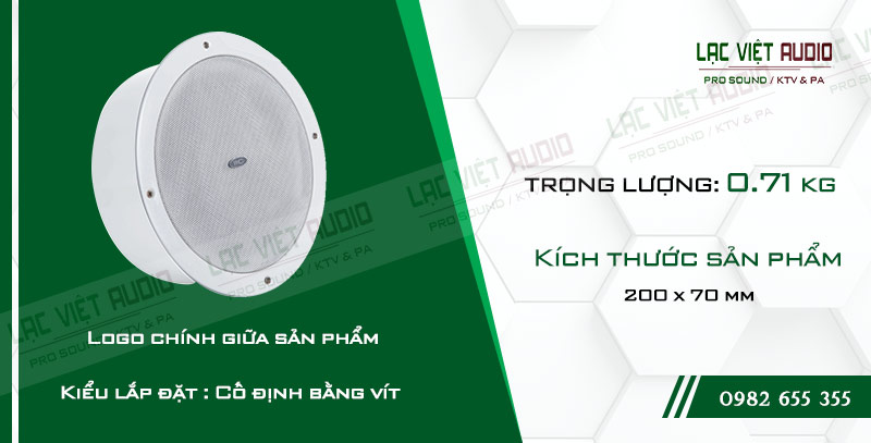 Thiết kế bên ngoài của sản phẩm Loa gắn trần T 105S
