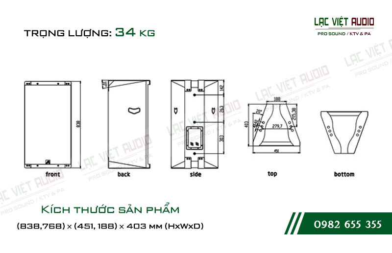 Thiết kế bên ngoài của sản phẩm Loa hội trường Agasound AC 75X 