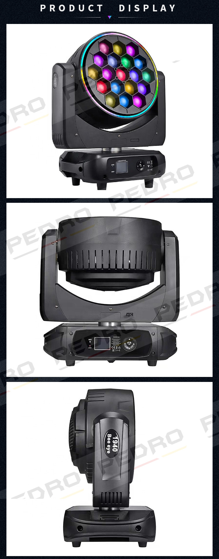 moving led rgbw 19x40w pl mled1940 ring 1309 1